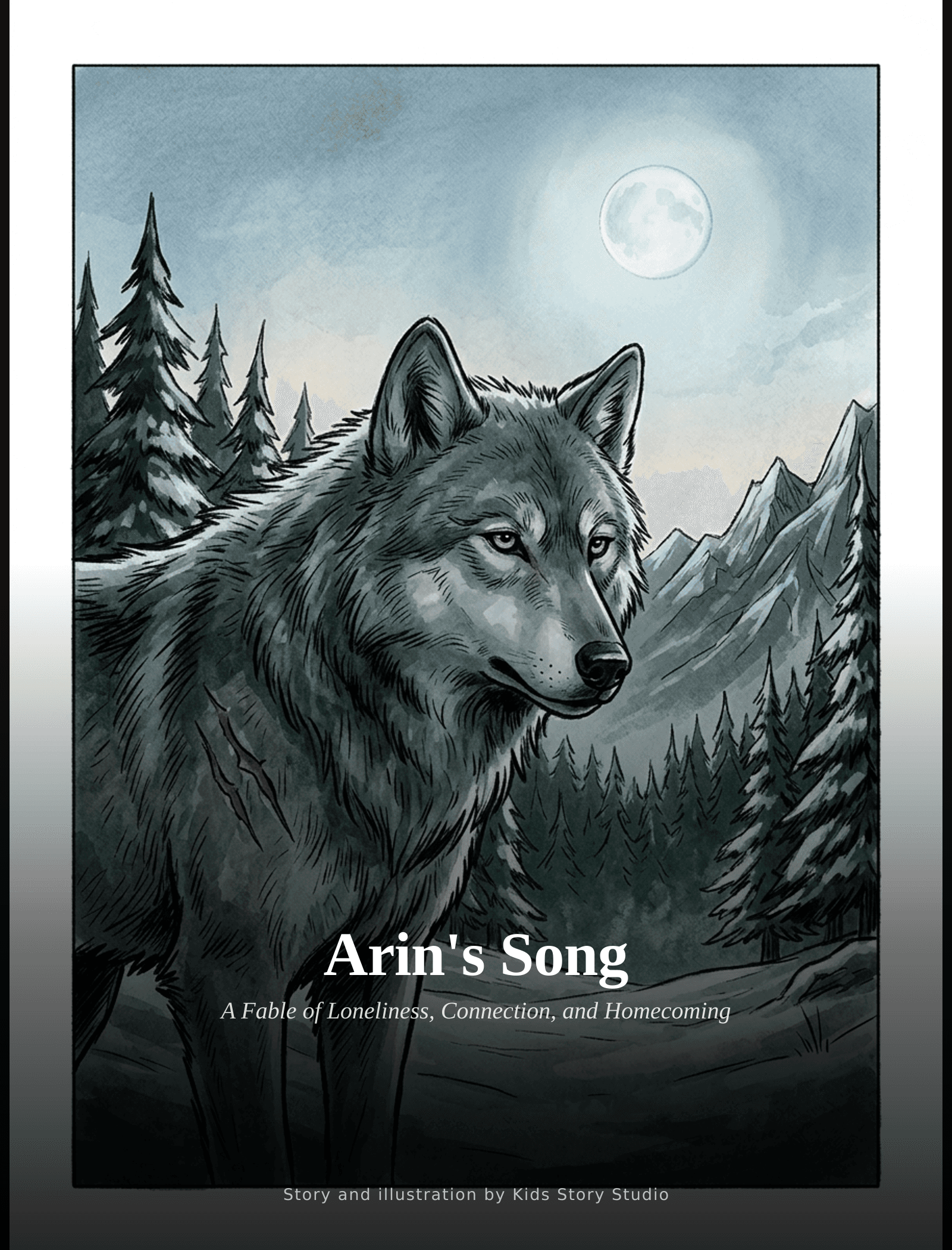 Arin's Song — fable of a wolf in a pine forest
